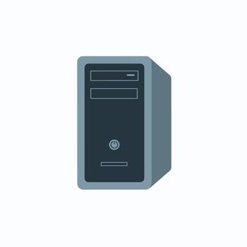 Minimalist Flat Design of a Desktop CPU Case vector