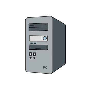 Clean Flat Design Depicting a CPU Case vector
