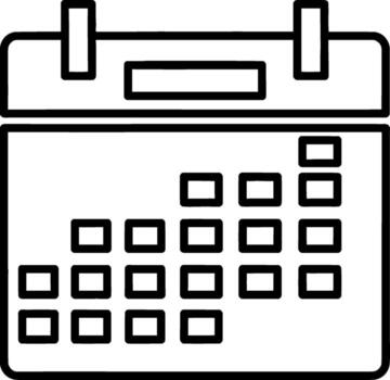 sencillo línea Arte ilustración de un calendario red, representando organización, Planificación, y planificación para importante fechas y eventos vector