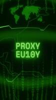 Old green Vertical Retro CRT screen showing text PROXY ERROR appearing in random glitch and Haking style video