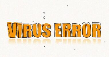 virus error mensaje alerta amarillo negrita texto diseño advertencia en contra digital amenazas, reflexivo sombra, aislado antecedentes video