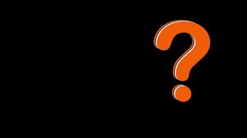 rör på sig animering av fråga mark symbol gående och delning in i tre video