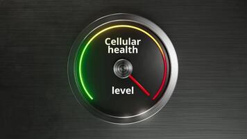 cell health indicator, expert assesses cellular function through advanced metallic interface tools, precise laboratory environment used for monitoring overall cellular health and stability video