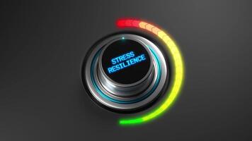 3d animación de un creciente estrés Resiliencia nivel en un color marcar desde verde a rojo. ideal para salud, bienestar, balance, o relacionado con la recuperación efectos visuales video