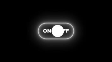 Switch on and off button neon colorful animation isolated on black background video