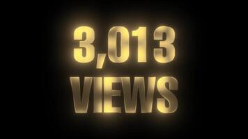 disken snabbt ökande visningar från 0 till 10000 visningar animering isolerat på svart bakgrund video