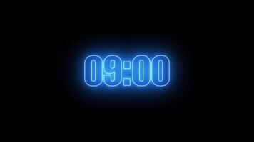 10 Minute Digital Negative Countdown timer animation isolated on black background video