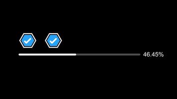 digital progresso lista de controle com Verifica marca texto percentagem animação isolado em Preto fundo video
