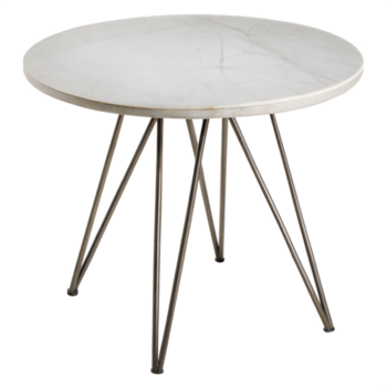 Modern round table with slender metal legs png