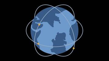 Isometric globe animation. Global network connection. Global digital technology. Isometric technology. Transparent background with alpha channel video
