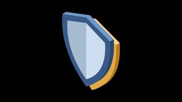 isométrico escudo animação. isométrico Internet segurança escudo. rede dados segurança. cyber dados segurança. proteção rede segurança. isométrico tecnologia. transparente fundo com alfa canal video