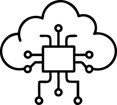 Cutting edge cloud computing solution with seamless integration and robust network security for innovative digital transformation strategy vector