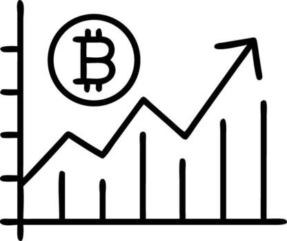 Bitcoin's vibrant growth is illustrated in this dynamic stock chart showing upward trends and positive investment outlook for crypto traders vector