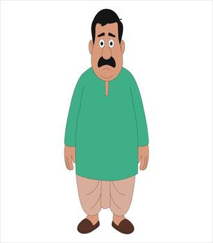 Cartoon character with sad expression vector