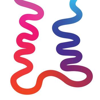 dos vistoso degradado garabatos crear un dinámica diseño vector