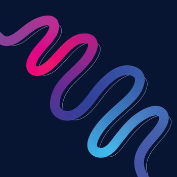 Abstract wavy line with gradient color vector