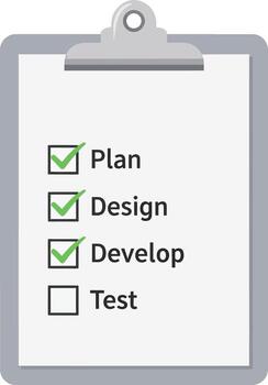 Clipboard with task list on white background vector