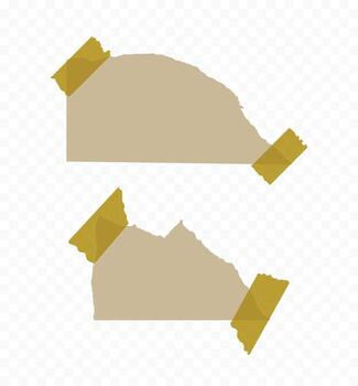 Realistic old torn paper elements with ripped edges on a background vector