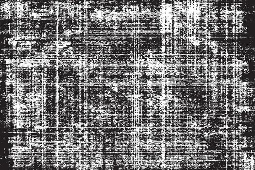 Grunge Crosshatch Texture . Distressed Black and White Rough Surface Background vector