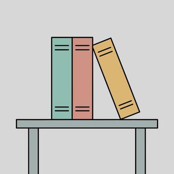 Minimalist Colorful Books on a Table vector