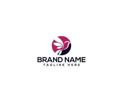 Elegant Logo Design A sophisticated logo features a stylized bird motif set within a circle, a design conveying grace and tranquility. vector