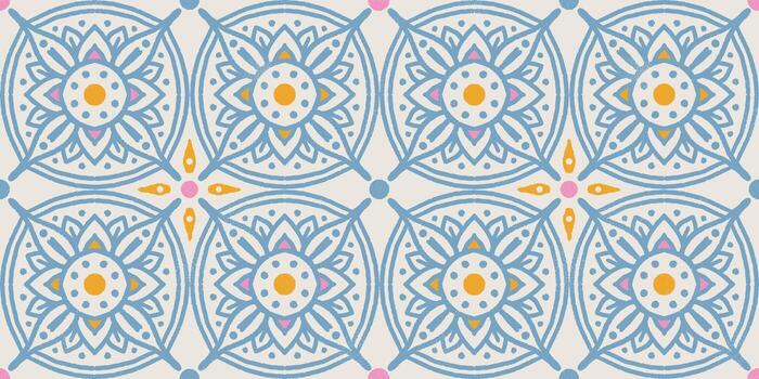 Vintage abstract floral pattern in European style. Azulejo pattern. vector