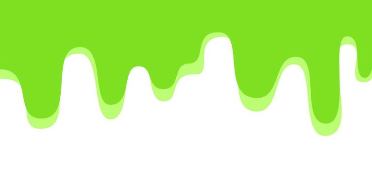 Abstract wavy header with smooth flowing curves falling down from top part in bright green tones, modern decorative template for dividing elements on landing pages, banner, web design background vector