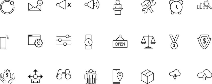Essential Digital Icons Pack Web and Interface Symbols for Apps and Websites vector