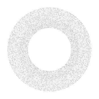 Abstract black halftone dotted background in circle form. Circle halftone dots illustration vector