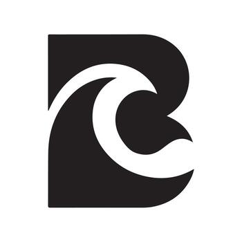 Abstract wave symbol represents ocean nature and movement dynamic form isolated on white background vector