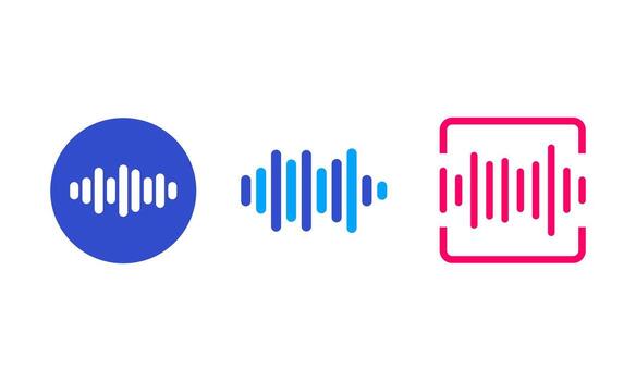 Set Of Abstract Audio Signal Icons For Modern App Notification Features vector