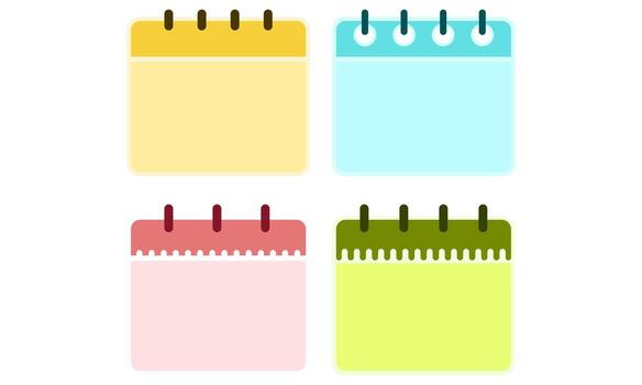 Set Of Colorful Monthly Calendar Icons Representing Appointment And Schedule vector