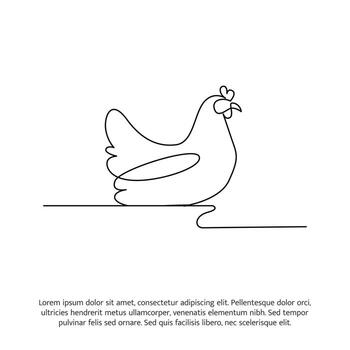 pollo línea diseño. decorativo elementos dibujado uno continuo línea. vector