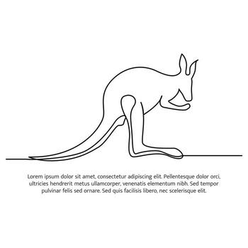 canguro línea diseño. sencillo animal silueta decorativo elementos dibujado con uno continuo línea. ilustración de minimalista estilo vector