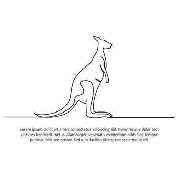 canguro línea diseño. sencillo animal silueta decorativo elementos dibujado con uno continuo línea. ilustración de minimalista estilo en blanco antecedentes. vector