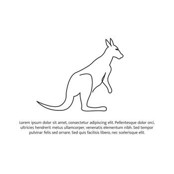 canguro línea diseño. sencillo animal silueta decorativo elementos dibujado con uno continuo línea. ilustración de minimalista estilo en blanco antecedentes vector