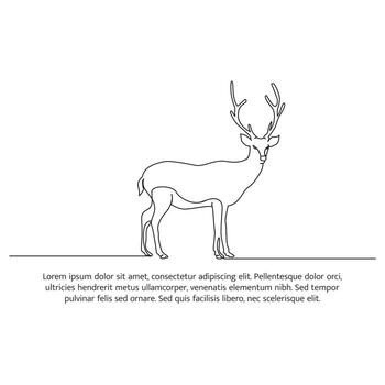ciervo línea diseño. fauna silvestre decorativo elementos dibujado con uno continuo línea. ilustración de minimalista estilo vector