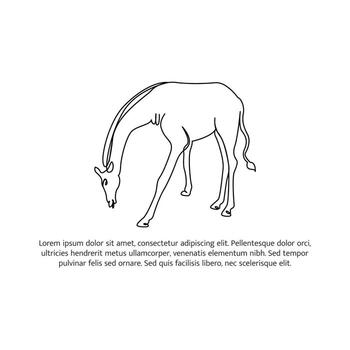 Giraffe line design. Wildlife decorative elements drawn with one continuous line. illustration of minimalist style white background vector