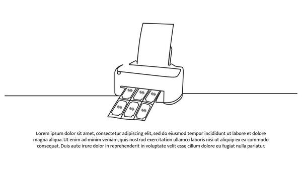 Simple continuous line design of money print. Economic inflation design concept. Decorative elements drawn on a white background. vector
