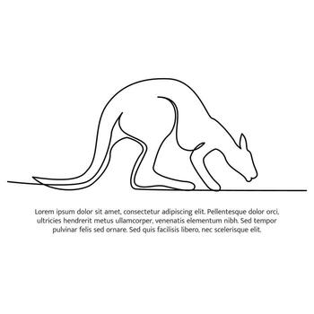canguro línea diseño. sencillo animal silueta decorativo elementos dibujado con uno continuo línea. ilustración de minimalista estilo blanco antecedentes vector