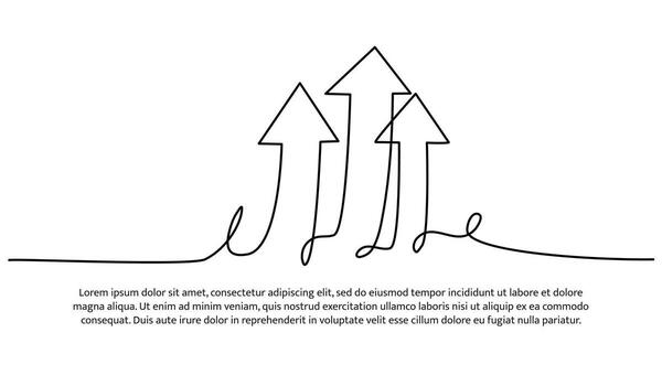 Continuous line design of arrow. One line decorative elements drawn background. vector