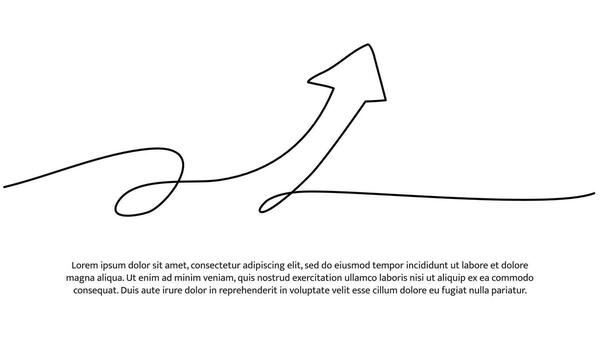 Continuous line design of arrow pointing up. One line decorative elements drawn on white a background. vector