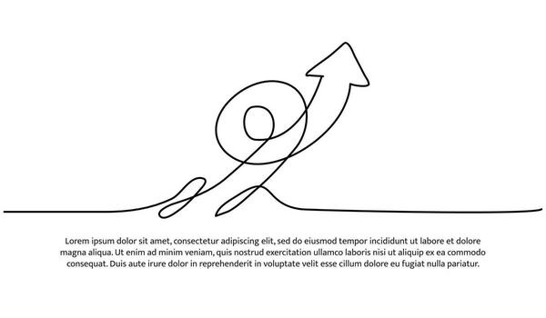 Continuous line design of arrow pointing up illustration vector