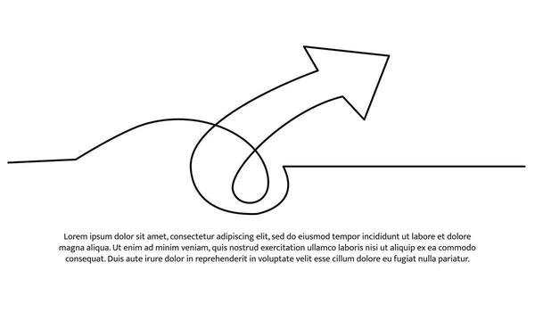 Continuous line design of arrow pointing up vector