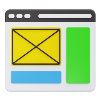 rede página estrutura e ui Projeto 3d ilustração png