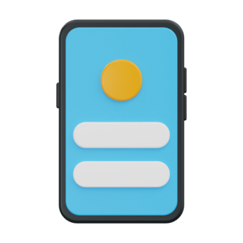 User Profile UI or UX Design on Smartphone Screen 3D Render png