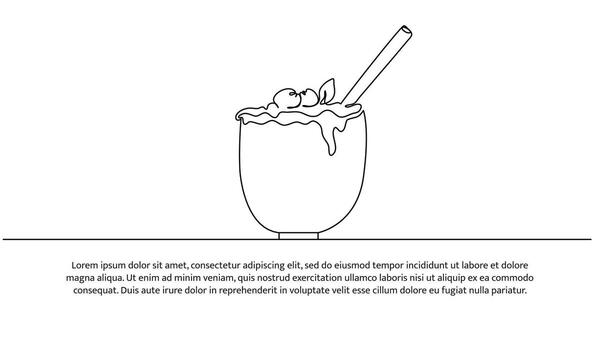 uno continuo línea diseño de zalamero en pequeño lentes con pajitas decorativo elementos dibujado en un blanco antecedentes. vector