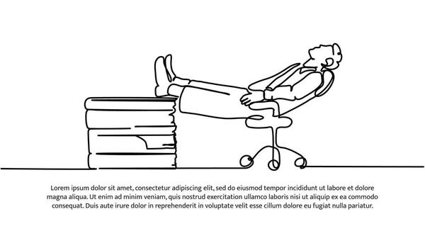 Continuous line design of work relaxation design. Decorative elements drawn on white background vector