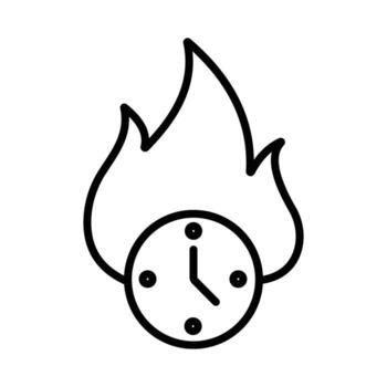 Outline Symbol of Urgent Deadline, Time Running Out, or High Priority vector