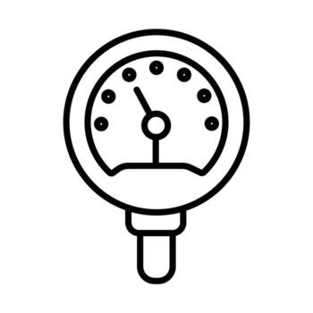 Pressure Gauge Icon for Measurement and Performance Monitoring, Outline Style Meter vector